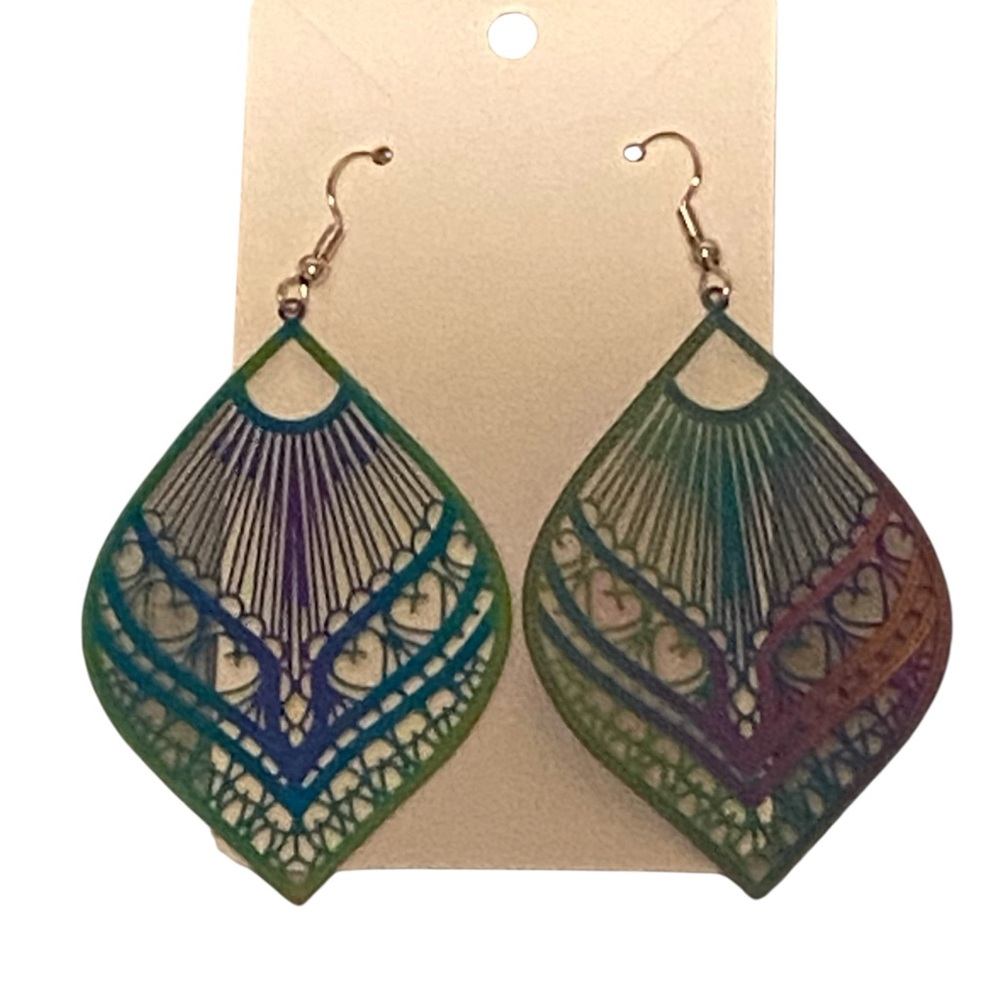 Multicolor Cutout Drop Dangle Earrings